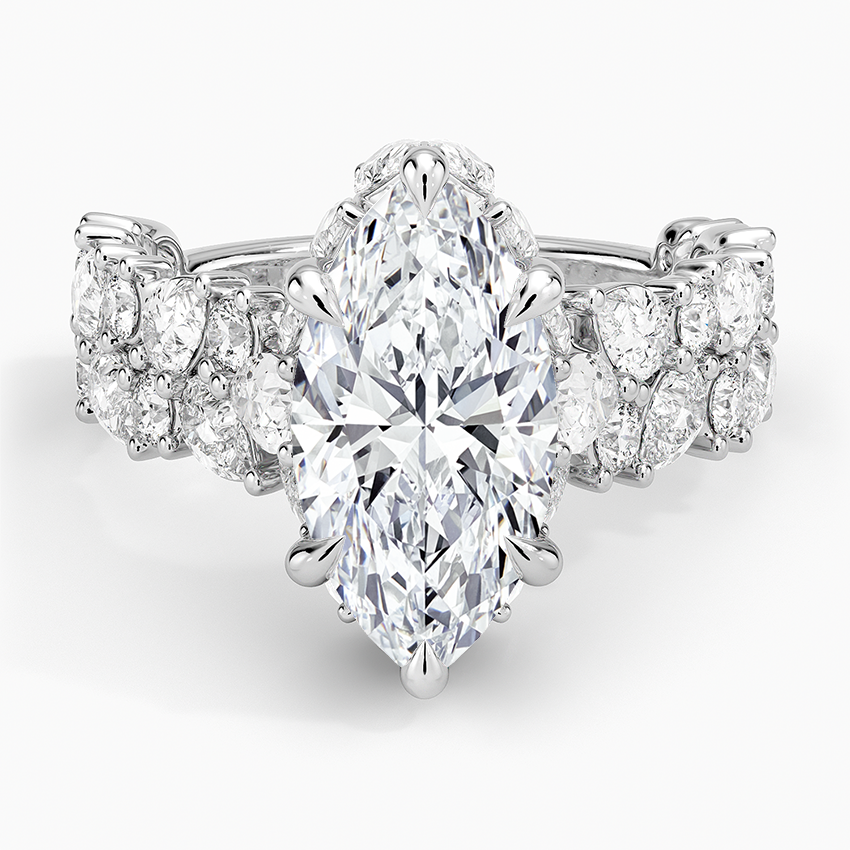 Olivetta Double Row Diamond Ring (2 1/2 ct. tw.) Platinum Marquise Engagement Ring