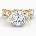 Olivetta Double Row Diamond Ring (2 1/2 ct. tw.) Yellow Gold 18k Cushion Engagement Ring