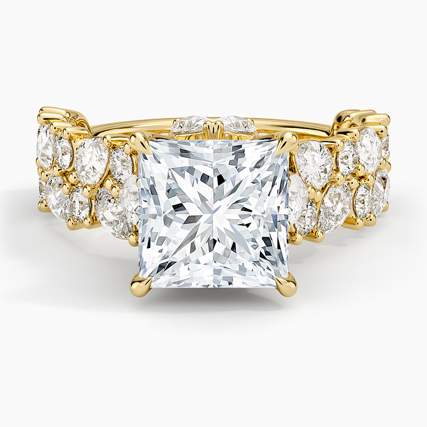 Olivetta Double Row Diamond Ring (2 1/2 ct. tw.) Yellow Gold 18k Princess Engagement Ring