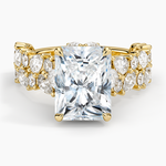 Olivetta Double Row Diamond Ring (2 1/2 ct. tw.) Yellow Gold 18k Radiant Engagement Ring