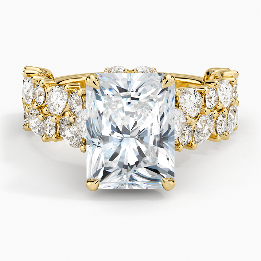 Olivetta Double Row Diamond Ring (2 1/2 ct. tw.) Yellow Gold 18k Radiant Engagement Ring