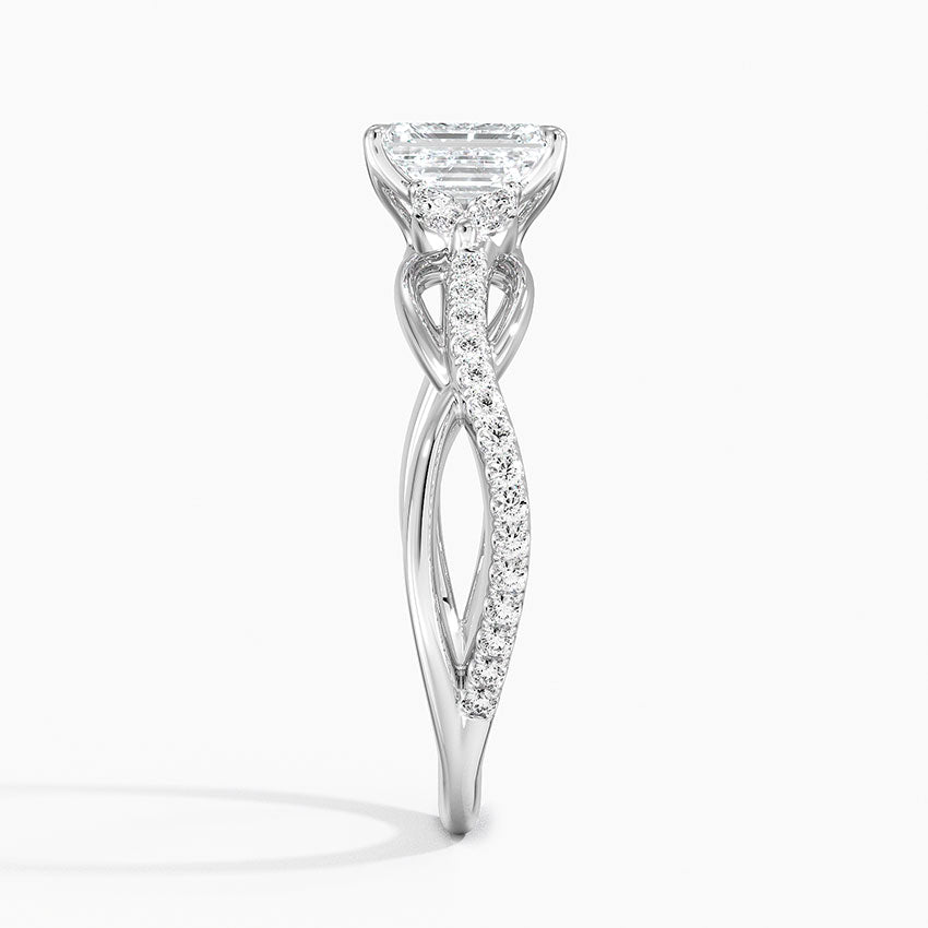 Garland Diamond Ring Platinum Emerald Engagement Ring