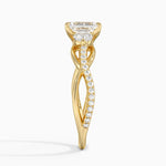 Garland Diamond Ring Yellow Gold 18k Emerald Engagement Ring