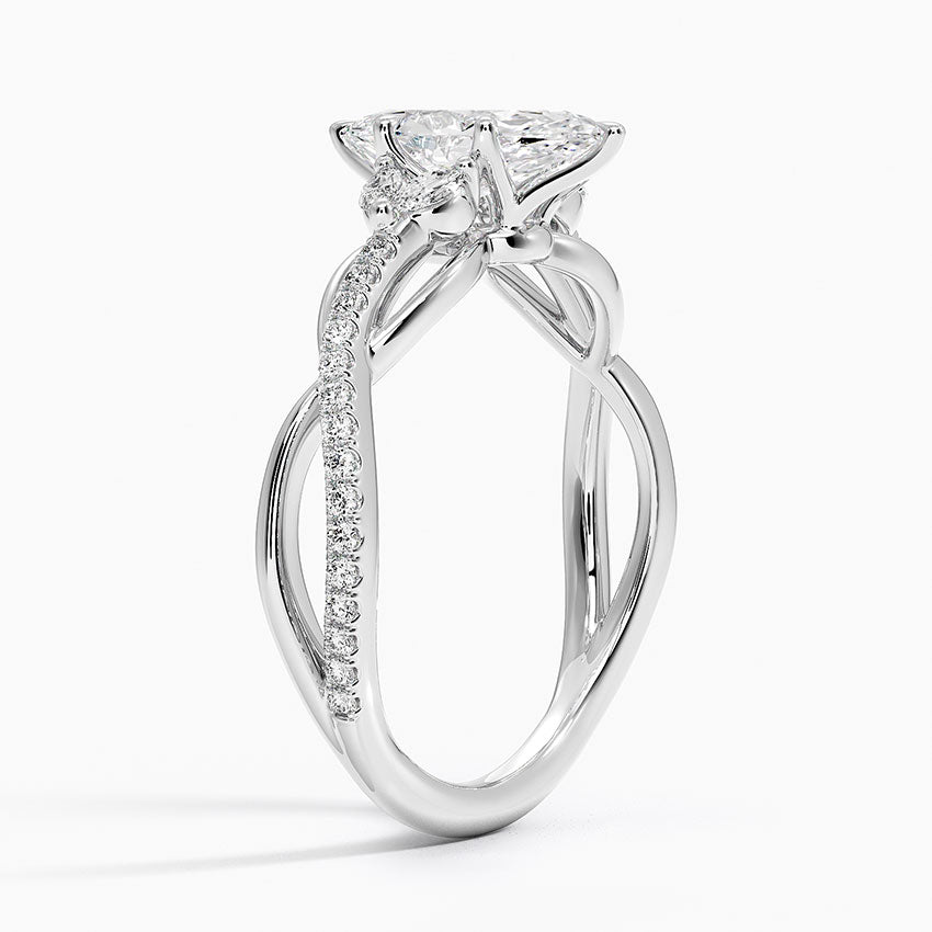 Garland Diamond Ring Platinum Marquise Engagement Ring