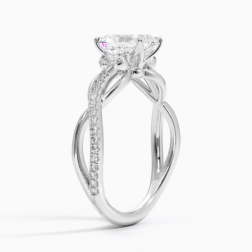 Garland Diamond Ring Platinum Radiant Engagement Ring