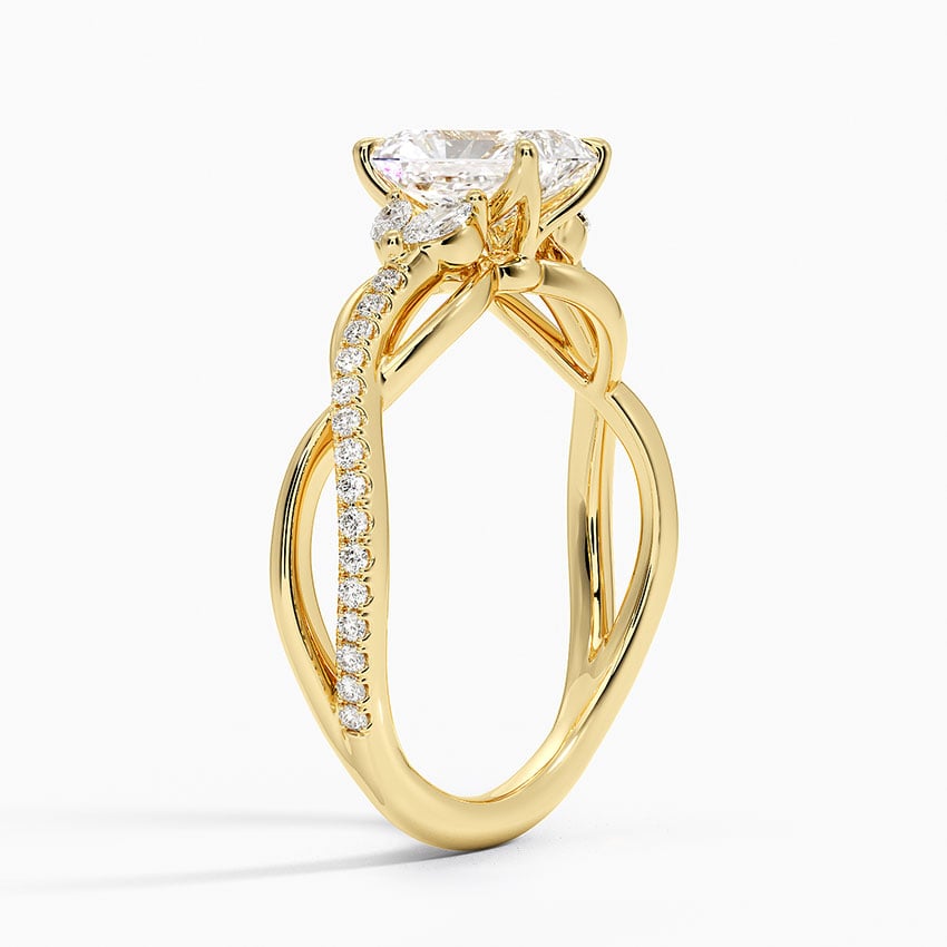 Garland Diamond Ring Yellow Gold 18k Radiant Engagement Ring
