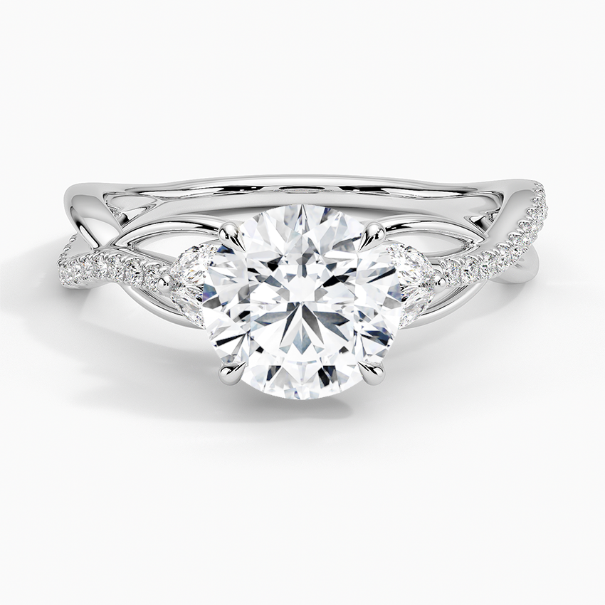 Garland Diamond Ring Platinum Round Engagement Ring