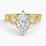 Garland Diamond Ring Yellow Gold 18k Marquise Engagement Ring
