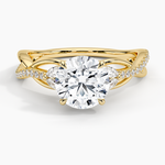 Garland Diamond Ring Yellow Gold 18k Round Engagement Ring