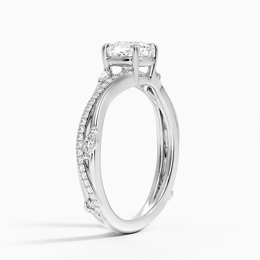 Begonia Vine Diamond Ring (1/4 ct. tw.) Platinum Cushion Engagement Ring