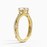 Begonia Vine Diamond Ring (1/4 ct. tw.) Yellow Gold 18k Cushion Engagement Ring