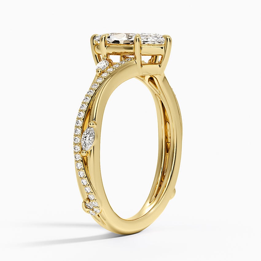 Begonia Vine Diamond Ring (1/4 ct. tw.) Yellow Gold 18k Marquise Engagement Ring