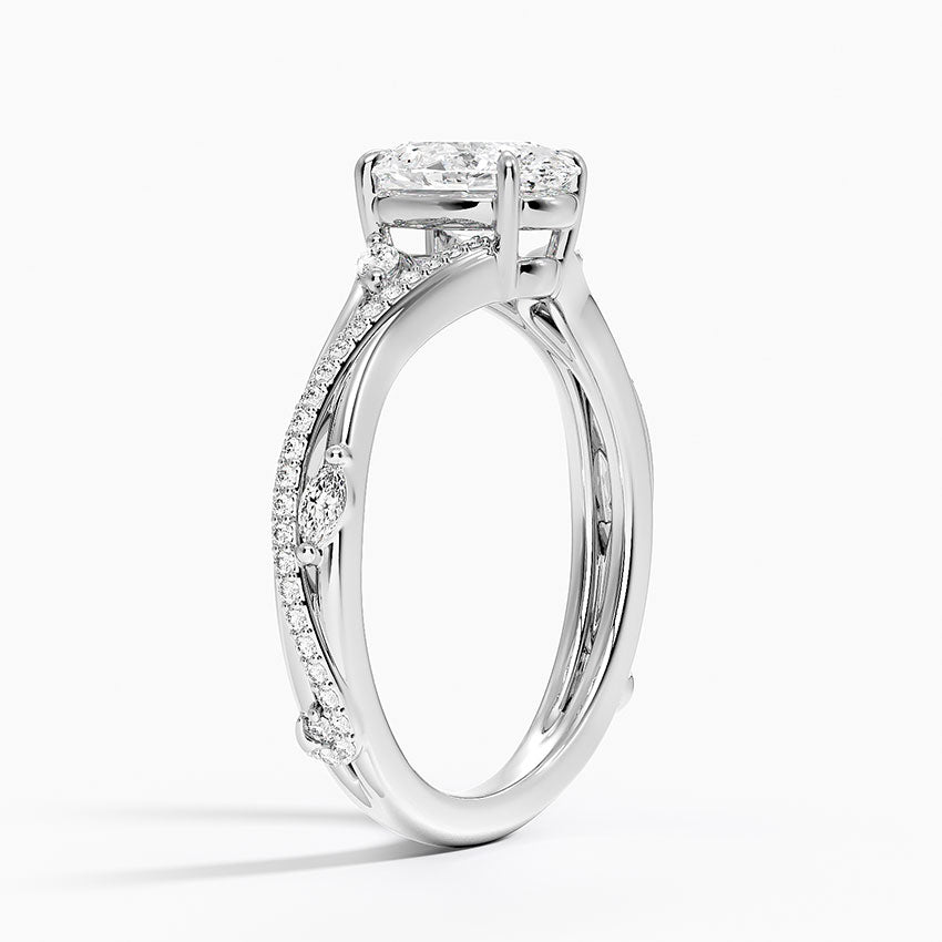 Begonia Vine Diamond Ring (1/4 ct. tw.) Platinum Oval Engagement Ring