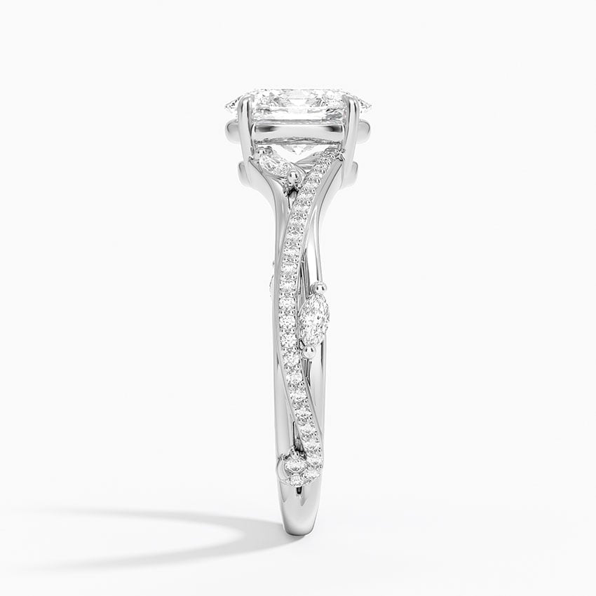 Begonia Vine Diamond Ring (1/4 ct. tw.) Platinum Oval Engagement Ring