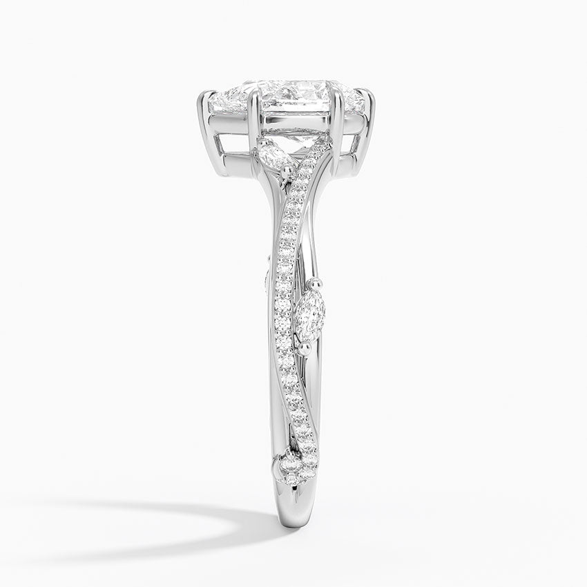 Begonia Vine Diamond Ring (1/4 ct. tw.) Platinum Pear Engagement Ring