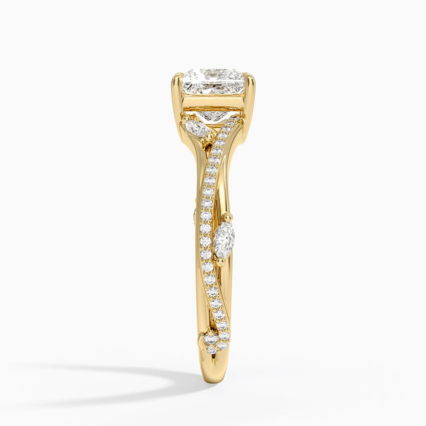 Begonia Vine Diamond Ring (1/4 ct. tw.) Yellow Gold 18k Princess Engagement Ring