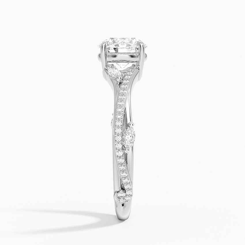 Begonia Vine Diamond Ring (1/4 ct. tw.) Platinum Round Engagement Ring