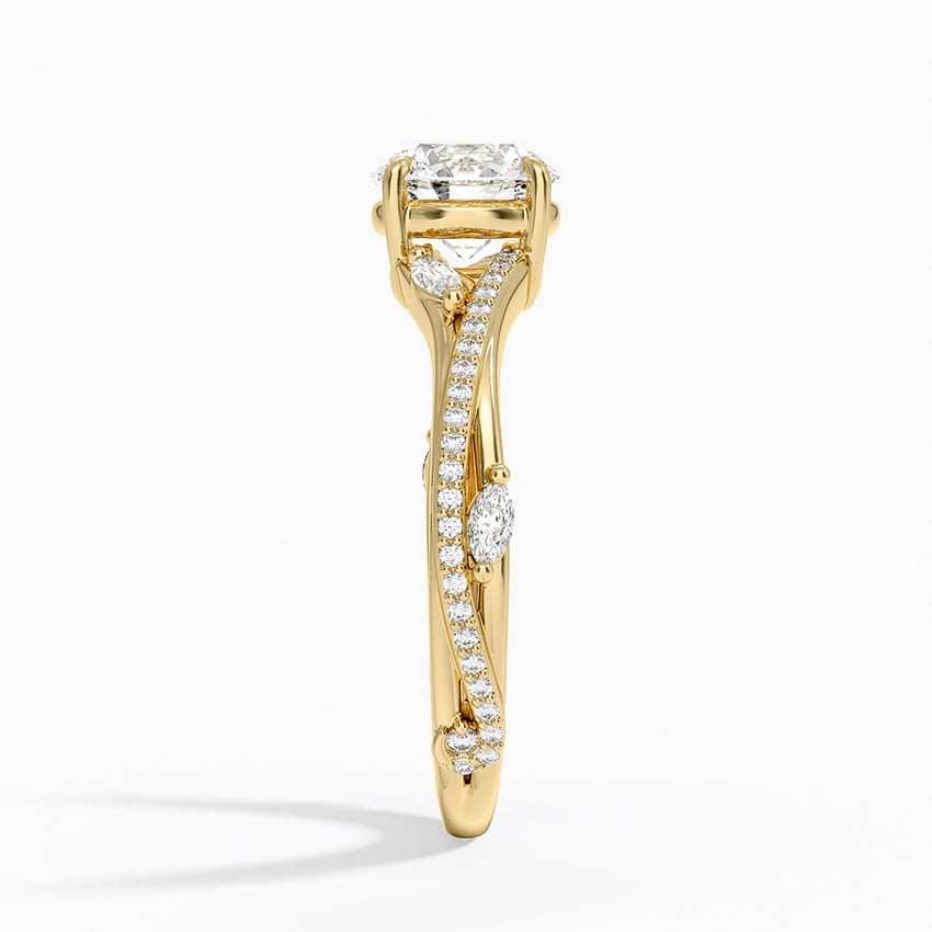 Begonia Vine Diamond Ring (1/4 ct. tw.) Yellow Gold 18k Round Engagement Ring