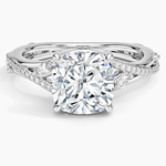 Begonia Vine Diamond Ring (1/4 ct. tw.) Platinum Cushion Engagement Ring