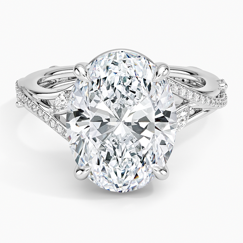 Begonia Vine Diamond Ring (1/4 ct. tw.) Platinum Oval Engagement Ring