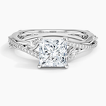 Begonia Vine Diamond Ring (1/4 ct. tw.) Platinum Princess Engagement Ring