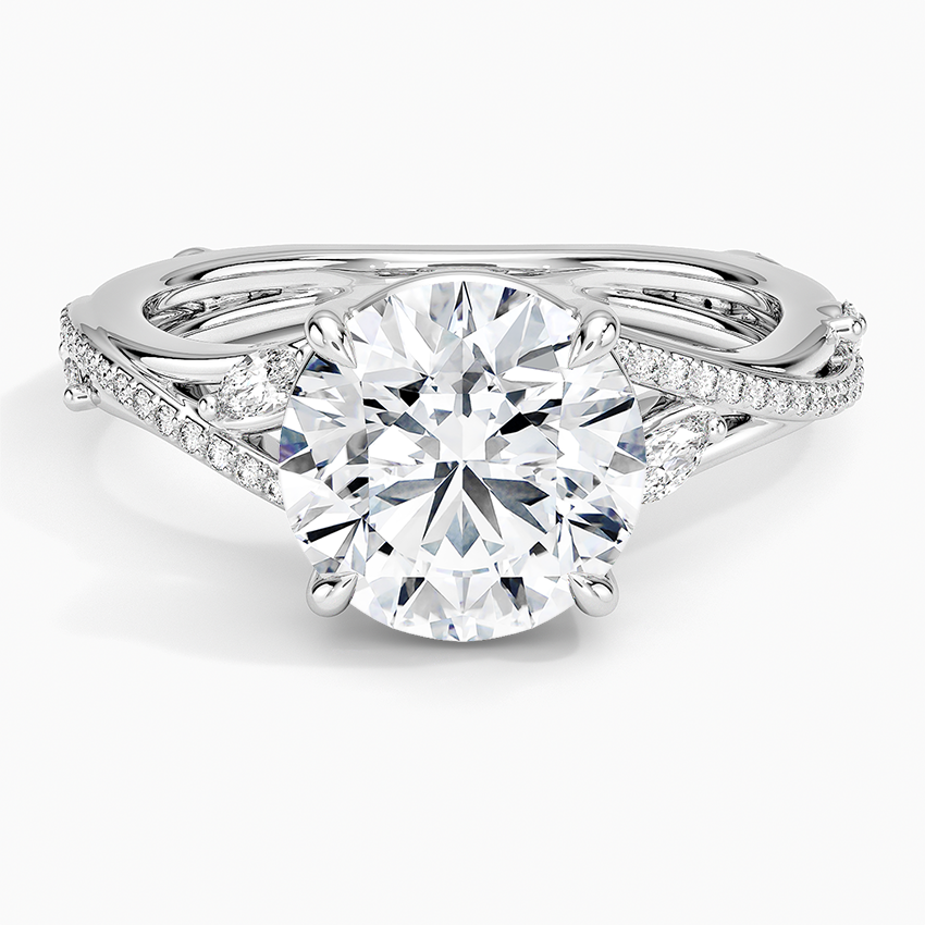 Begonia Vine Diamond Ring (1/4 ct. tw.) Platinum Round Engagement Ring