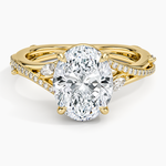 Begonia Vine Diamond Ring (1/4 ct. tw.) Yellow Gold 18k Oval Engagement Ring