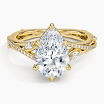 Begonia Vine Diamond Ring (1/4 ct. tw.) Yellow Gold 18k Pear Engagement Ring