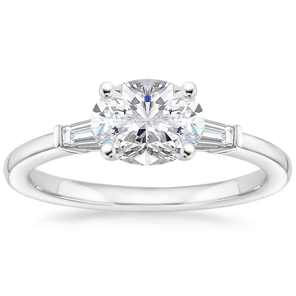 East West Tapered Baguette Diamond Engagement Ring