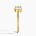 Vertical Baguette Three Stone Diamond Ring Yellow Gold 18k Asscher Engagement Ring