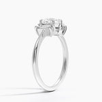 Vertical Baguette Three Stone Diamond Ring Platinum Cushion Engagement Ring