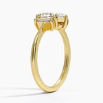 Vertical Baguette Three Stone Diamond Ring Yellow Gold 18k Marquise Engagement Ring