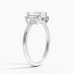 Vertical Baguette Three Stone Diamond Ring Platinum Radiant Engagement Ring