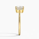 Vertical Baguette Three Stone Diamond Ring Yellow Gold 18k Radiant Engagement Ring