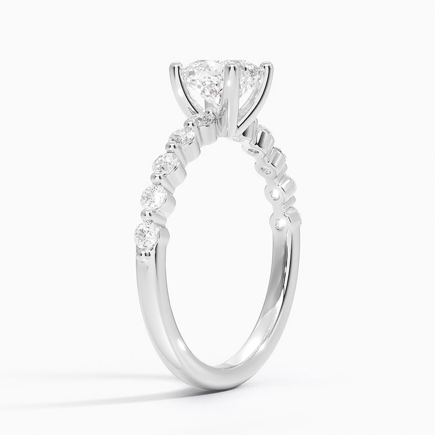 Marseille Half Coverage Diamond Ring (1/4 ct. tw.) Platinum Cushion Engagement Ring