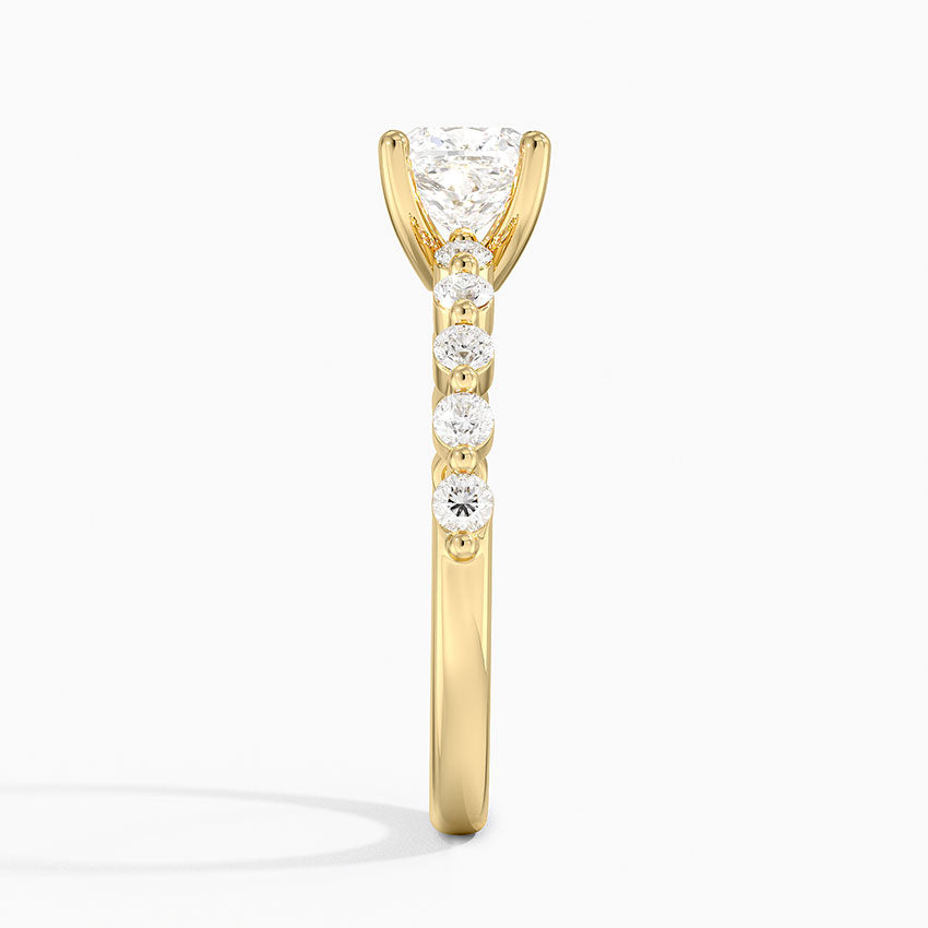 Marseille Half Coverage Diamond Ring (1/4 ct. tw.) Yellow Gold 18k Cushion Engagement Ring