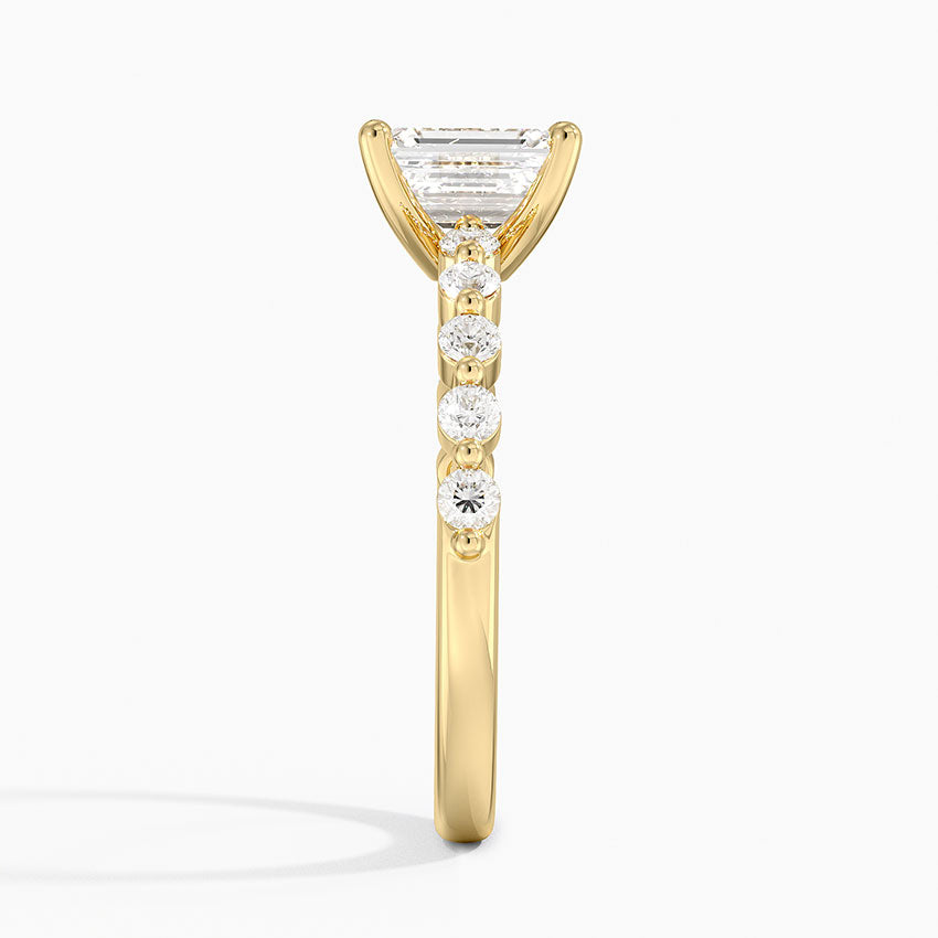 Marseille Half Coverage Diamond Ring (1/4 ct. tw.) Yellow Gold 18k Emerald Engagement Ring