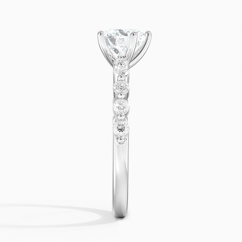 Marseille Half Coverage Diamond Ring (1/4 ct. tw.) Platinum Heart Engagement Ring