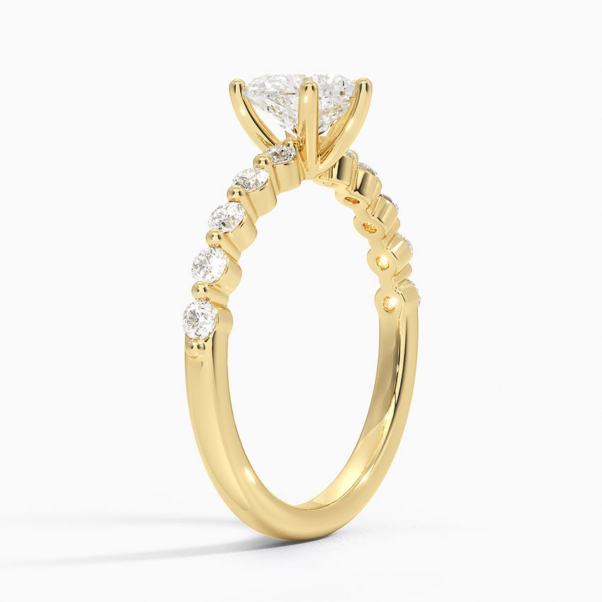 Marseille Half Coverage Diamond Ring (1/4 ct. tw.) Yellow Gold 18k Heart Engagement Ring