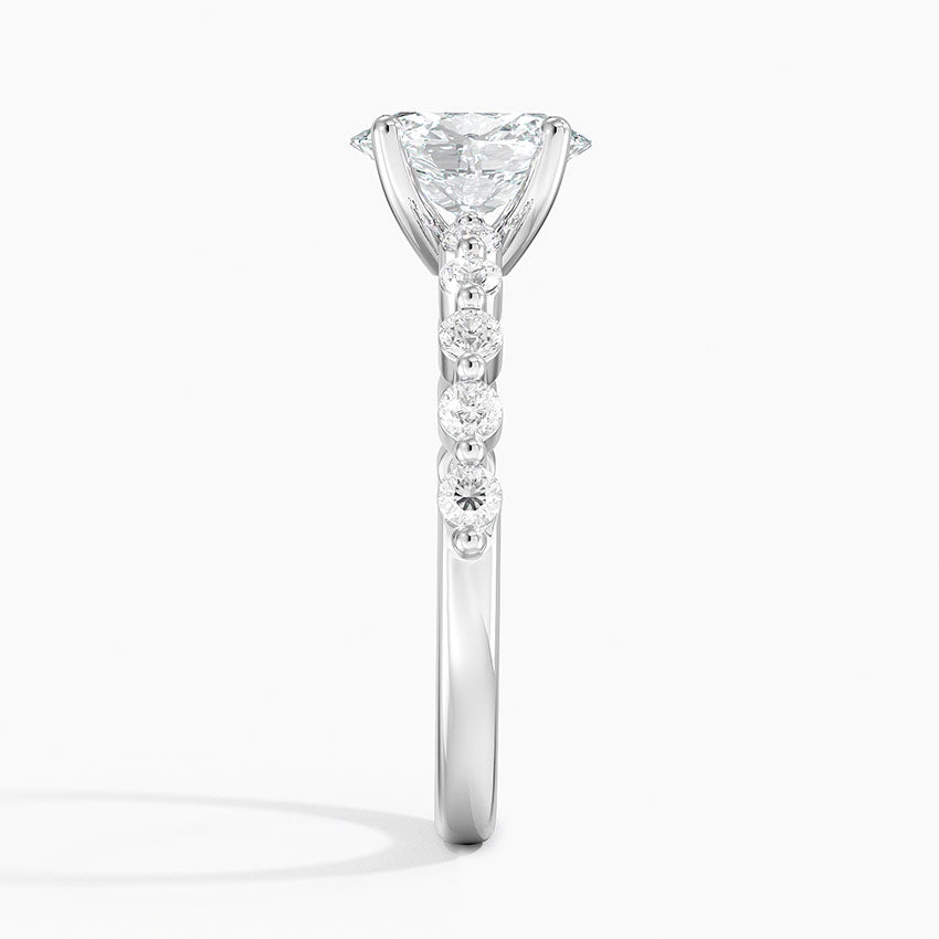 Marseille Half Coverage Diamond Ring (1/4 ct. tw.) Platinum Oval Engagement Ring