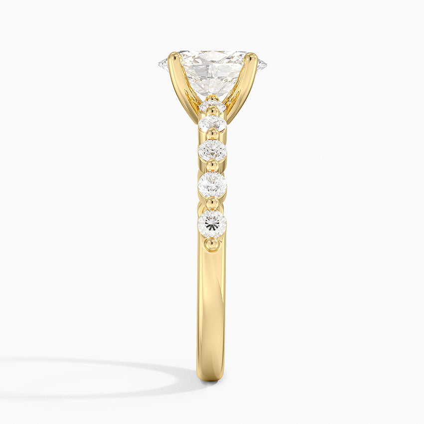 Marseille Half Coverage Diamond Ring (1/4 ct. tw.) Yellow Gold 18k Oval Engagement Ring