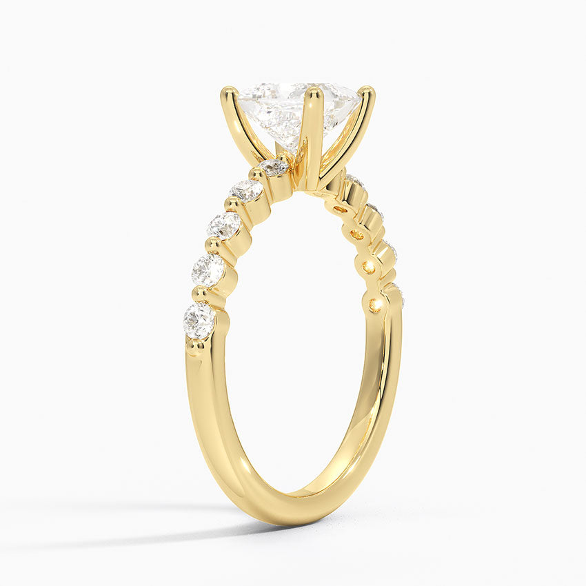 Marseille Half Coverage Diamond Ring (1/4 ct. tw.) Yellow Gold 18k Princess Engagement Ring