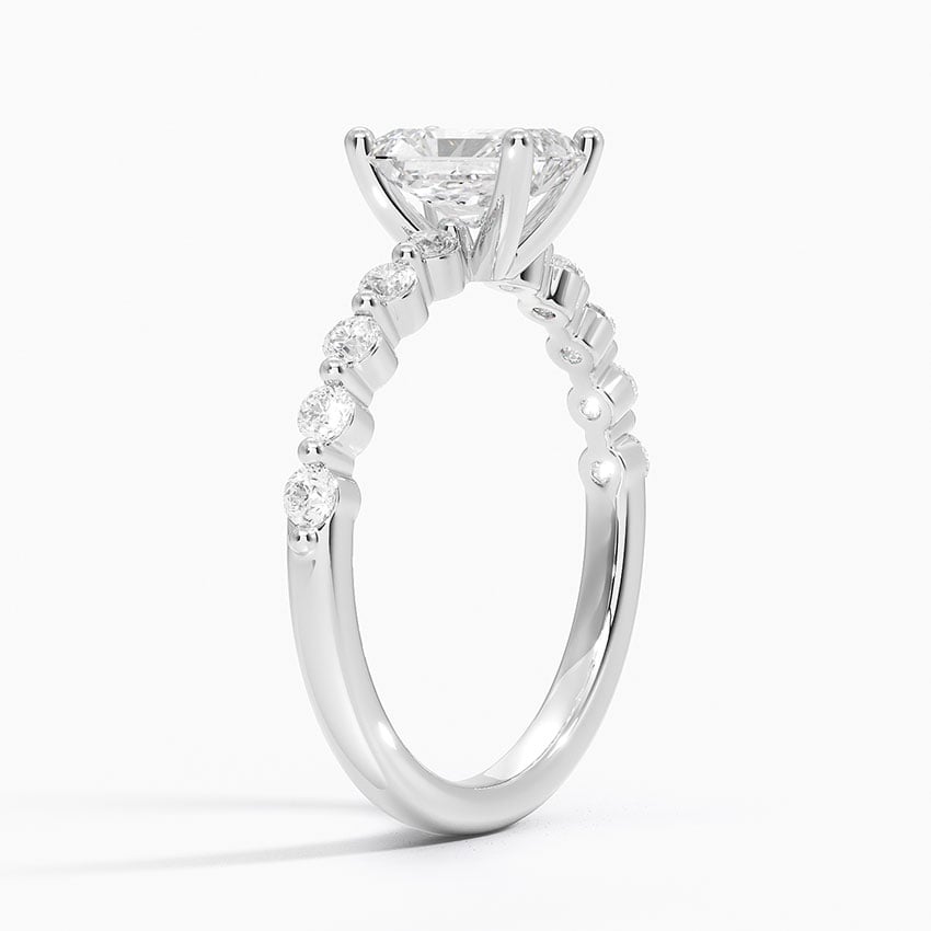 Marseille Half Coverage Diamond Ring (1/4 ct. tw.) Platinum Radiant Engagement Ring