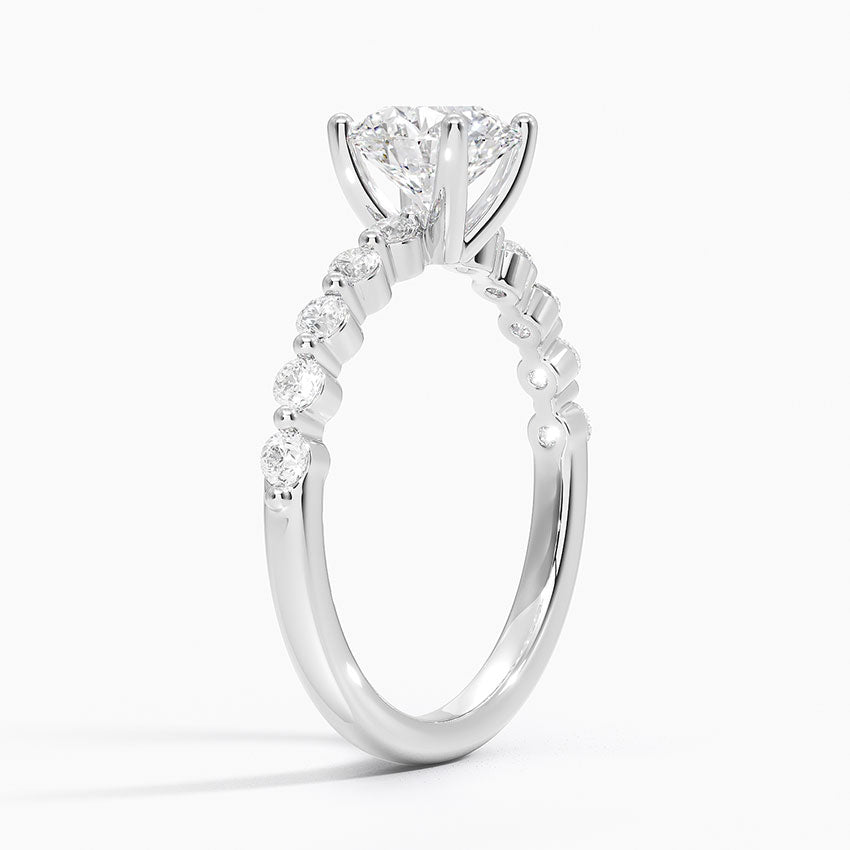 Marseille Half Coverage Diamond Ring (1/4 ct. tw.) Platinum Round Engagement Ring