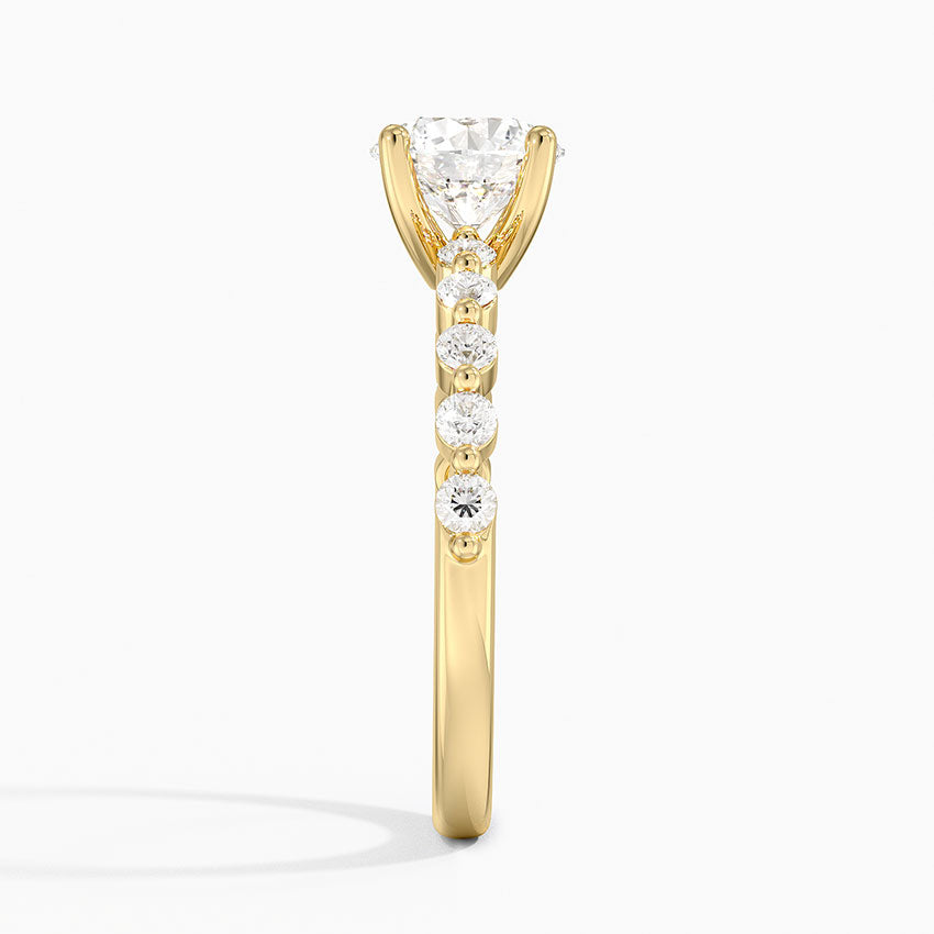 Marseille Half Coverage Diamond Ring (1/4 ct. tw.) Yellow Gold 18k Round Engagement Ring