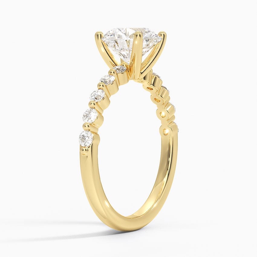 Marseille Half Coverage Diamond Ring (1/4 ct. tw.) Yellow Gold 18k Round Engagement Ring