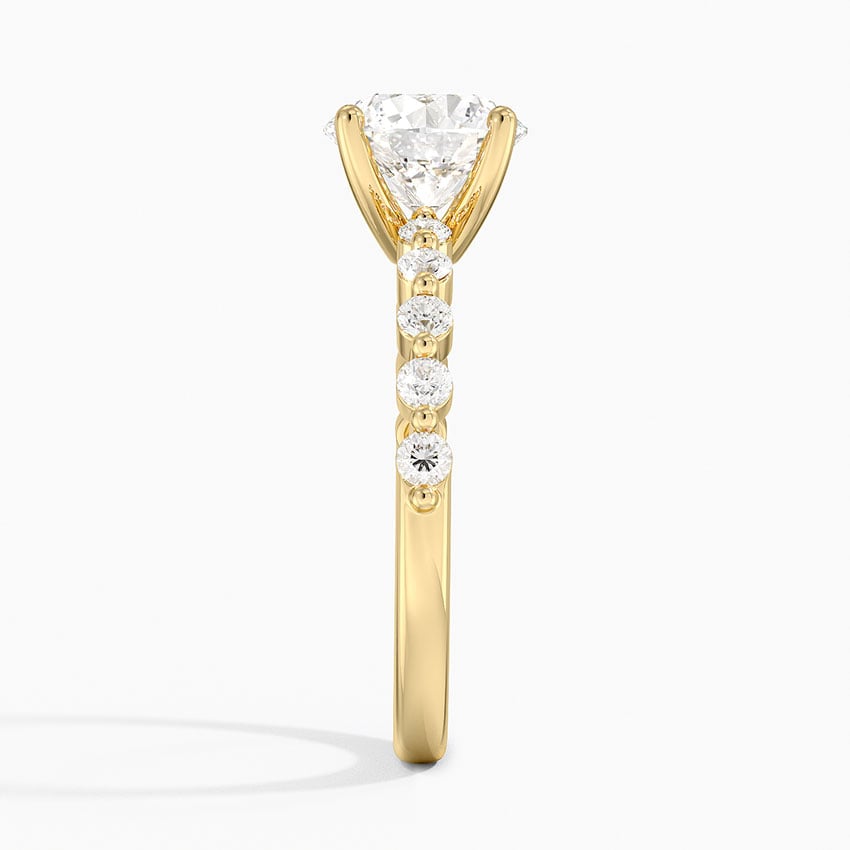 Marseille Half Coverage Diamond Ring (1/4 ct. tw.) Yellow Gold 18k Round Engagement Ring