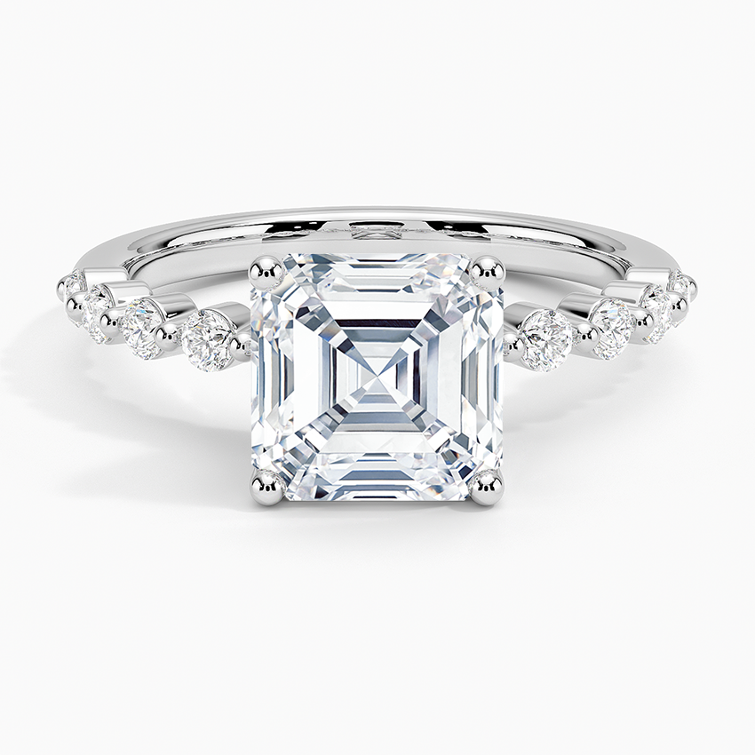 Marseille Half Coverage Diamond Ring (1/4 ct. tw.) Platinum Asscher Engagement Ring
