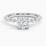 Marseille Half Coverage Diamond Ring (1/4 ct. tw.) Platinum Cushion Engagement Ring