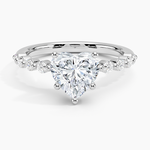 Marseille Half Coverage Diamond Ring (1/4 ct. tw.) Platinum Heart Engagement Ring